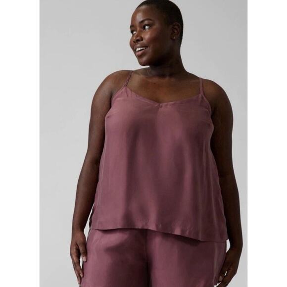 Athleta Calm Cool Cami Silky Plum Size 1X Plus Size Sleep Wear Spaghetti Straps - Picture 1 of 11